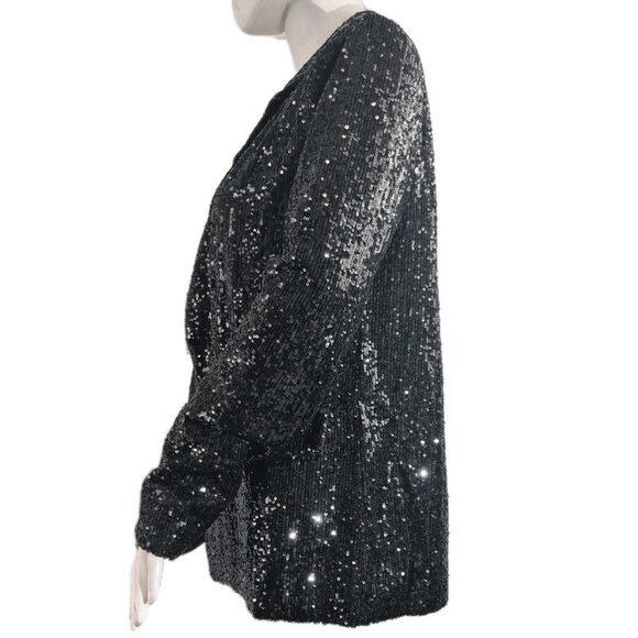 Steve Madden Women's Blazer Size S Sequined  Black No Button Long Sleeve (62) - Picture 4 of 15